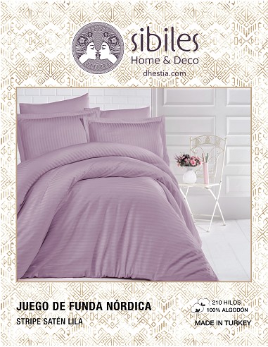 Juego Funda Nórdica Stripe Satén 210...