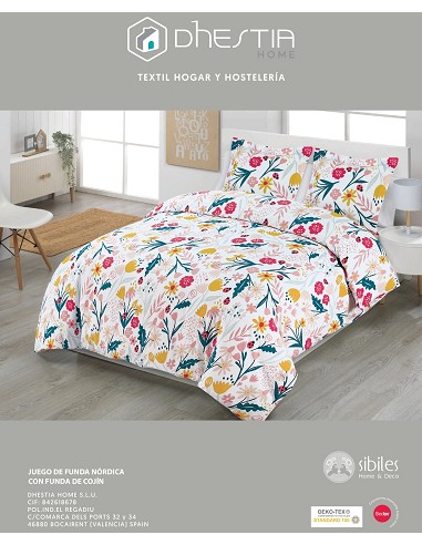 Funda Nórdica Floral y Colorida con...