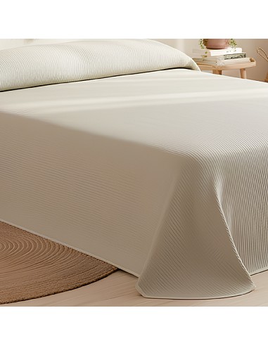 Colcha Piqué Hotel de Rayas Beige en...