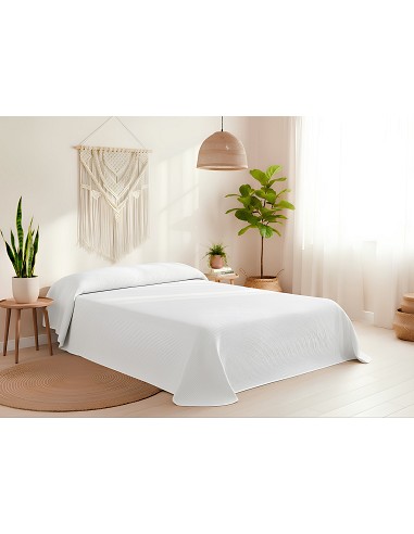 Colcha Piqué Hotel de Rayas Blanca en...